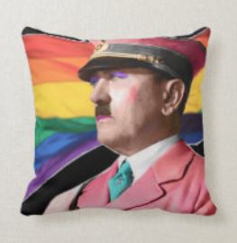 Gay Hitler Throw Pillow