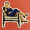 Bill Clinton in a Blue Dress Vinyl Glossy Sticker Painting from Epstein Island