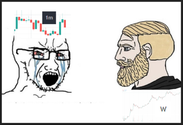 Bitcoin Soyboy 1m Chart v 1w Chad