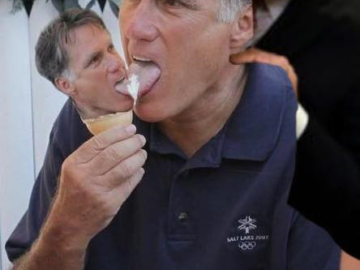 Joe Biden Sniffing Mitt Romney Eating Ice Cream Mitt Romney