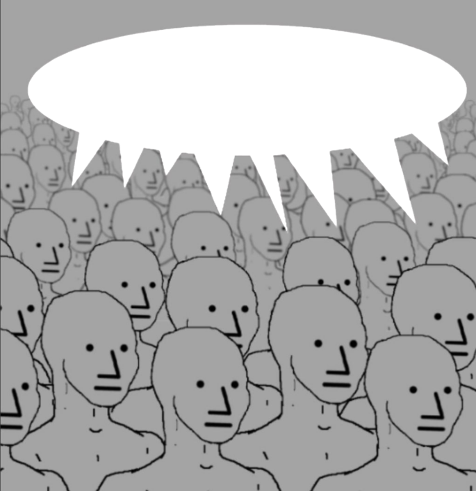 NPC Crowd Meme Template