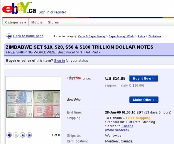 Zimbabwe Inflation Fiat Trillions